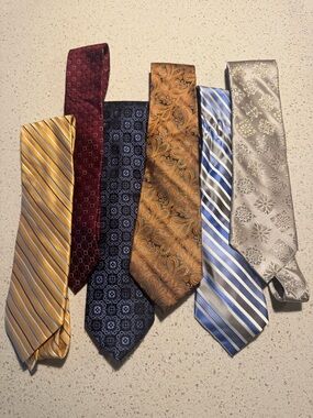 Pronto Uomo Men’s Standard 100% Silk Tie Collection (6 Ties) Designer Neck Ties